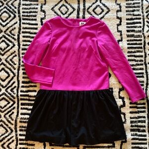Milly Minis Drop Waist Sleeve Fuchsia & Black Dress Sz 14
